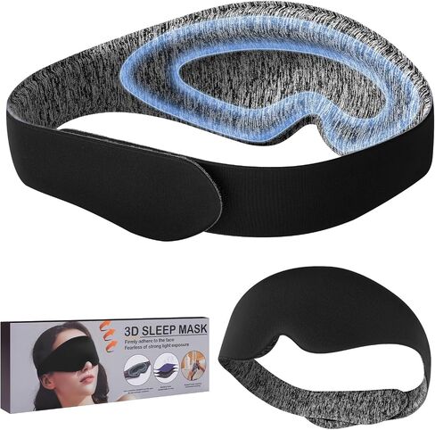 3D Sleeping Eye Mask Eye Covers Memory Foam Sleep Masks Airplane Light Blocking Blackout Blindfold Night Eye Mask for Sleeping Side Sleeper (Blue) in Saudi Arabia