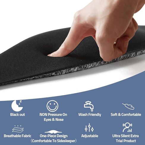 3D Sleeping Eye Mask Eye Covers Memory Foam Sleep Masks Airplane Light Blocking Blackout Blindfold Night Eye Mask for Sleeping Side Sleeper (Blue) in Saudi Arabia