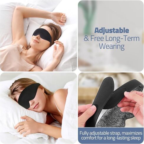 3D Sleeping Eye Mask Eye Covers Memory Foam Sleep Masks Airplane Light Blocking Blackout Blindfold Night Eye Mask for Sleeping Side Sleeper (Blue) in Saudi Arabia