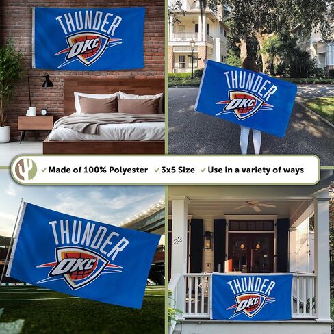 Desert Cactus Oklahoma City Thunder Flags Team NBA OKC National Basketball Association 100% Polyester Indoor Outdoor 3x5 feet Flags (Flag B) in Saudi Arabia