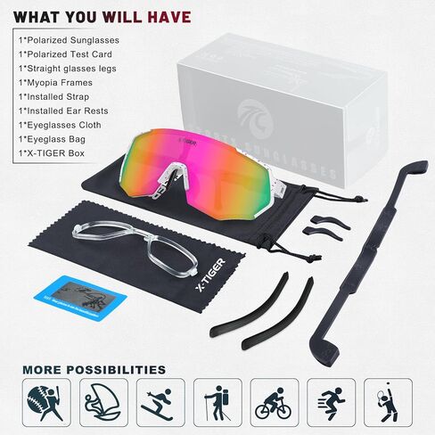 نظارات شمسية رياضية مستقطبة من X-TIGER نظارات بيسبول للرجال والنساء in Kuwait