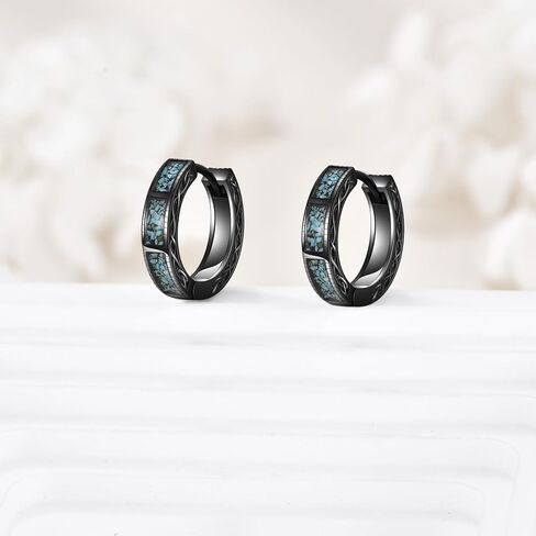 Viking Earrings/Triangle Celtic Viking Earrings 925 Sterling Silver Vintage Viking Rune Hoop Earrings Jewelry Gifts for Men Women in Kuwait