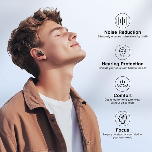 Link Dream Ear Plugs for Sleeping Noise Reduction, Perfect 28dB Noise Reduction, 4 Pair Soft Silicone and Reusable Hearing Protection Ear Tips in XS/S/M/L in Saudi Arabia