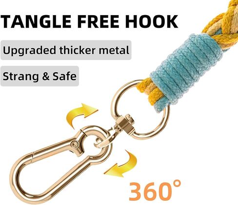 Handmade 5ft Braided Cotton Dog Leash with Unique Floral Handle, Durable and Stylish, Ideal for Small to Large Dogs, Rainbow Color in Kuwait