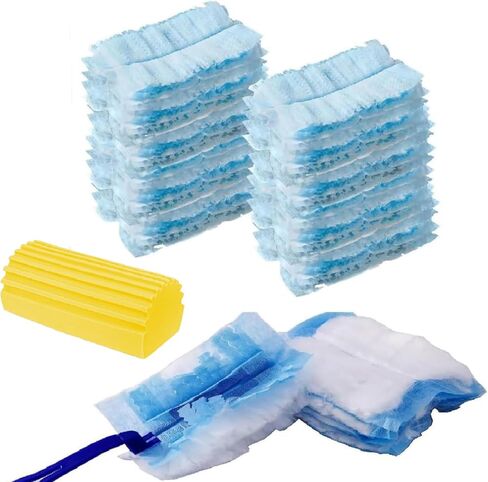Disposable Dusters Refills, Heavy Duty Electrostatic Duster Head, Feather Dusters Refills Set for Swiffer Heavy Duty Refill(1 Extra Handle+20*Duster Refills+ 1*Blind Cleaner) in Saudi Arabia