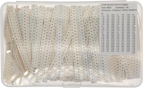 170 Values x 25 Pieces, Total 4250 Pieces, 1206 1% SMD Surface Mount Thick Film Chip Resistor Kit in Saudi Arabia