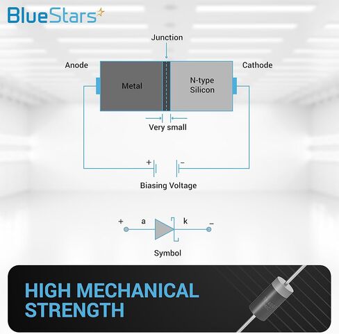 BlueStars 1N4001 Barrier Rectifier Bypass Blocking 1A 50V, Axial 4001 1 amp 50 Volt DO-41 Electronic Silicon Doorbell - Pack of 150 in Saudi Arabia