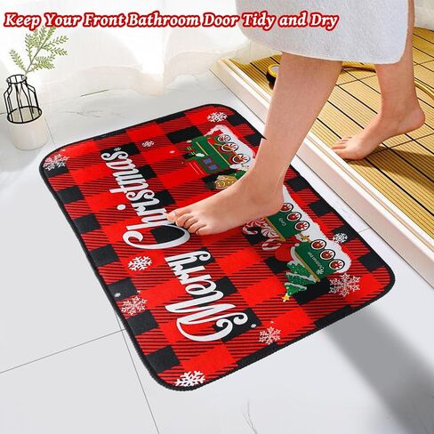 Christmas Kitchen Rugs and Mats Set of 2, Christmas Tree Gnomes Snowflake Decorations Merry Christmas Indoor Floor Mats, Xmas Winter Non-Slip Runner Rug for Bathroom Living Room in Saudi Arabia
