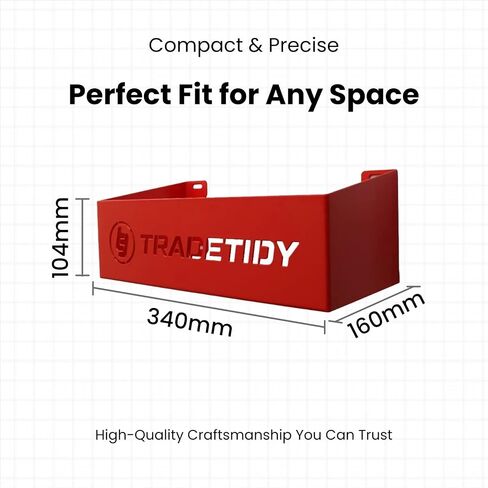 Tool Storage Tray for Toolbox, Tool Bag, Plumbing Tools– Tough, Durable Finish, Rugged All-Steel Construction – Ideal for Van Storage, Garage Storage, and Workshops, 13.23" wide - Red in Saudi Arabia