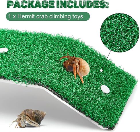 Shappy Hermit Crab Climbing Toys Simulation Grass Hermit Crab Ramp Climbing Ladder Inch Hermit Crab Supplies Reptile Climbing Decor for Hermit Crab Habitat Aquarium (7.08 x 4.72 x 1.77 Inch) in Saudi Arabia