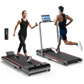 Walking Pad with Handle Bar, 300LBS Capacity Under Desk Treadmill with Remote Control&LED Display, 3.0HP 3 in 1 Folding Treadmill for Walking Jogging&Running, Portable Treadmill for Home&Office