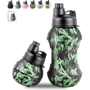 Collapsible Water Bottles for Kids，210ml or 550ml Silicone FoldableGrenade Type Water Bottle，Leakproof Portable Expandable Water Bottles for Traveling, Camping, Hiking, Cycling & Sports Outdoor