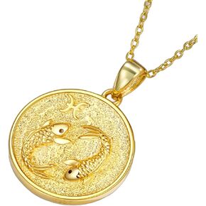 925 Sterling Silver Constellation Necklaces Horoscope Medallion Coin Disc Charm Dainty Celestial Astrology Jewelry for Women