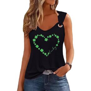 Womens Gradient Notched Neck Casual Tank Tops Novelty Sleeveless Shirts Funny Graphic Tee Vests