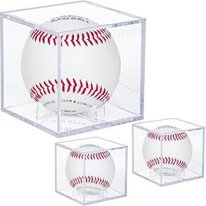 12 Pack Baseball Display Case,UV Protected Acrylic Boxes for Display, Autographed Baseball Clear Display Case Cube, Baseball Display Case for Memorabilia Baseball for Official Size Ball