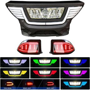 NOKINS Golf Cart Light for Club Car Precedent, Application Control Deluxe LED Light kit, Multi-color Change RGB Headlight Bumper Light,Easy to Install