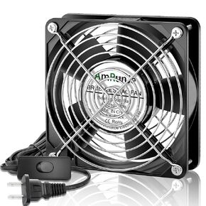 120mm x 38mm 110V 120V AC Axial Muffin Fan Dual Ball Bering Box Fan for Computer, Bathroom, Crawl Space, Aquarium, Cabinet Cooling Ventilation Exhaust Projects