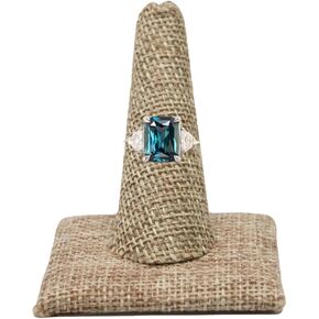 Novel Box® Single Finger Steel Gray Ring Stand Holder Jewelry Display 2X2X2 + NB Cleaning Cloth
