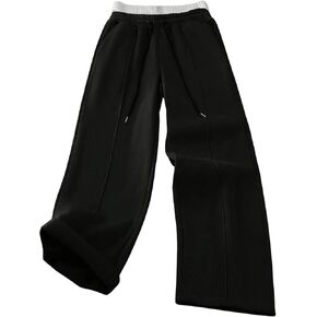 Men's Baggy Sweatpants Drawstring Elastic Waist Y2K Loose Wide Leg Long Pants with Pockets