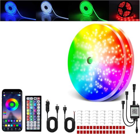 50FT RV Awning Lights, RGB RV Exterior Strip Lights with Remote and App Control, IP68 Waterproof LED Lights for Motorhome Travel Trailer Canopy Party, Stands Food Trucks in Saudi Arabia