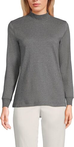 ملابس نسائية من القطن المريح بأكمام طويلة من Lands' End باللون الأبيض العادي مقاس صغير in Kuwait