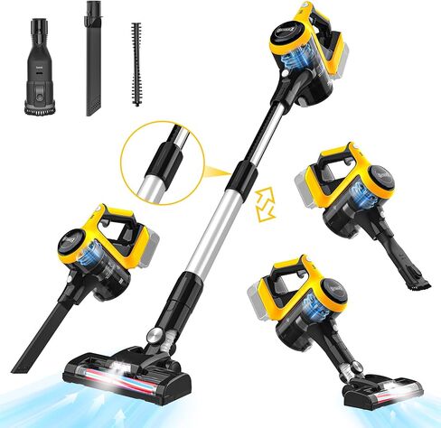 350W Cordless Vacuum Cleaner for DeWALT 20v Battery(No Battery), 30kPa 6 in 1 Lightweight Stick Vacuum with 2 Mode Suction, 180° Bendable Wand Stick Vacuum Cleaner for Home Hard Floor Pet Car Carpet in Saudi Arabia
