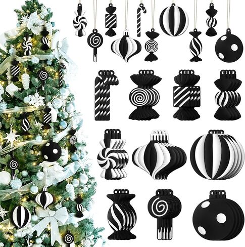 Panelee 48 Pcs Christmas Tree Ornaments PVC Xmas Candy Cane Lollipop Ornament Christmas Hanging Decors Birthday Party Decoration Crafts for Holiday Xmas Tree Party (Cute Style) in Kuwait