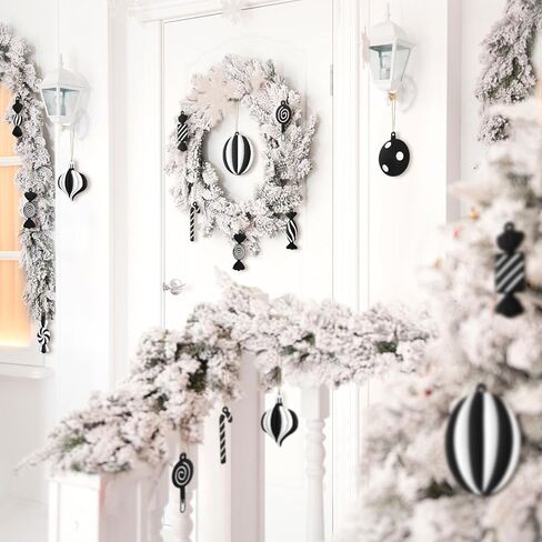 Panelee 48 Pcs Christmas Tree Ornaments PVC Xmas Candy Cane Lollipop Ornament Christmas Hanging Decors Birthday Party Decoration Crafts for Holiday Xmas Tree Party (Cute Style) in Kuwait