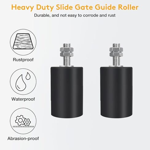 Gate Roller Guide,Sliding Gate Hardware with L-Sliding Gate Brackets,Sliding Gate Kit,2-3/4" Universal Adjustable Heavy Duty Sliding Gate Rollers,Rolling Gate Hardware Kit in Saudi Arabia