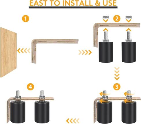 Gate Roller Guide,Sliding Gate Hardware with L-Sliding Gate Brackets,Sliding Gate Kit,2-3/4" Universal Adjustable Heavy Duty Sliding Gate Rollers,Rolling Gate Hardware Kit in Saudi Arabia