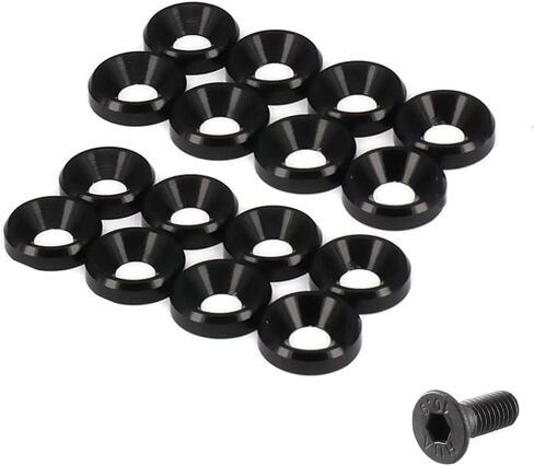 100Pcs M4 Black Socket Head Washer, Anodized Aluminum Alloy, Head Washers for Screw RC/FPV/PC/Drone/Mechanical Accessories Model Parts (M4 Socket Head Washer,Black,100) in Saudi Arabia