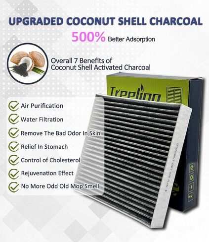 فلتر هواء المقصورة CF11809، بديل لسيارة تشيفي سيلفرادو 1500 2014-2018 سيلفرادو 2500 HD 2015-2019 سيلفرادو 3500 HD 2015-2019 سوبربان 2015-2020، مع الفحم المنشط بقشرة جوز الهند in Kuwait