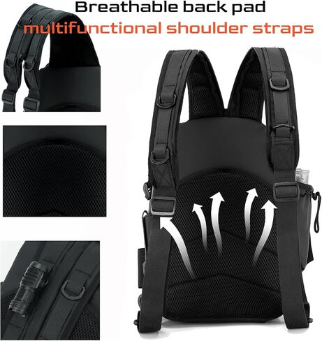 Fishing Backpack Tackle Sling Bag - with 2 Rod Holder - Storage Tackle Box, Fishing Gear, Fly Fishing Gifts, Grey in Saudi Arabia
