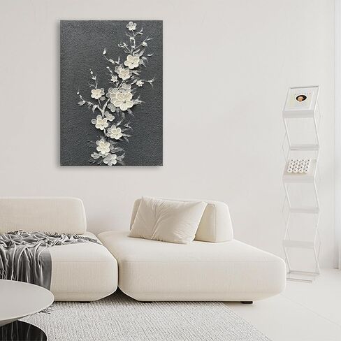 Diathou Art Hand-painted white Thick texture Minimalist Oil painting Modern Abstract art Painting 40x28 Inch Home wall Decoration in Saudi Arabia