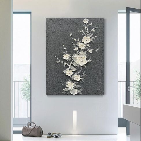 Diathou Art Hand-painted white Thick texture Minimalist Oil painting Modern Abstract art Painting 40x28 Inch Home wall Decoration in Saudi Arabia