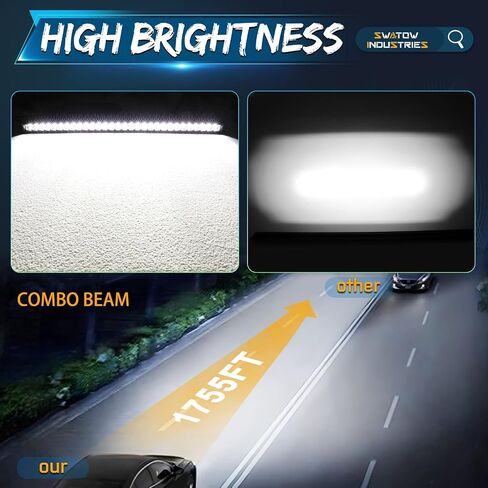 8 Inch Light Bar, SWATOW INDUSTRIES 30W 8 Inch Slim Light Bar Screwless Single Row LED Light Bar Spot Flood Offroad Driving Light Bumper Light Bar for ATV UTV Dirt Bike Truck Pickup Wrangler F150 in Kuwait