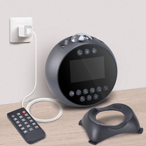 Kids Alarm Clock Star Projector, Galaxy Night Light Projector Kids, Bluetooth Speaker Alarm Clock Bedroom 14 White Noise Sounds 21 Projection Snooze Auto-Off Timer Remote Control, White in Saudi Arabia