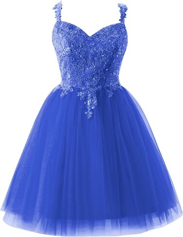 Women's Homecoming Dresses Short Spaghetti Straps Sparkly Lace Applique Short Prom Dresses 2024 Lilac in Saudi Arabia