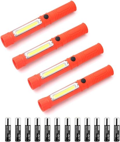 LED Work Light Magnetic Flashlights,Unique Cool Gadget Tool for Men Dad Husband Gift Idea,Portable Battery COB Work Lamp for Mechanic,BBQ,Car,Camping,Emergency (2 Pack,Orange,Batteries Included) in Saudi Arabia