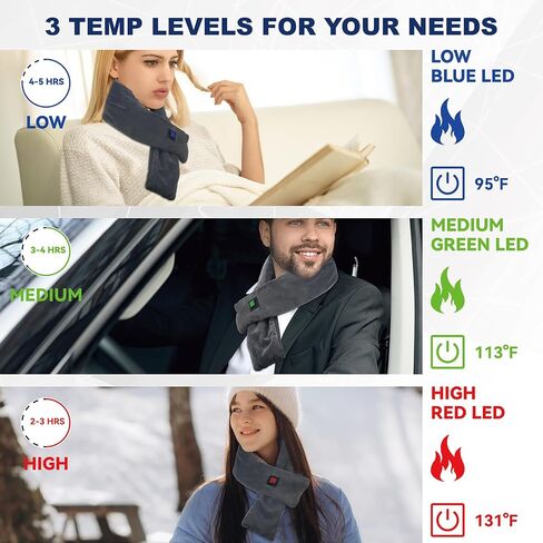 Heated Neck Wrap Scarf for Neck Pain Relief, Cordless Neck Heating Pad with 5000mAh Power Bank, Electric Heated Neck Warmer with 3 Heat Settings in Saudi Arabia