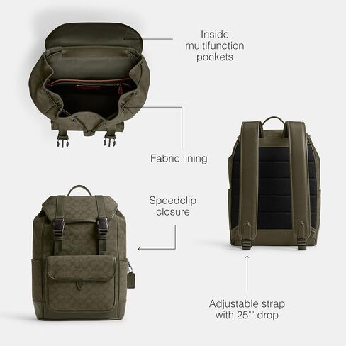 Coach League Flap Backpack, Charcoal Signature in Saudi Arabia
