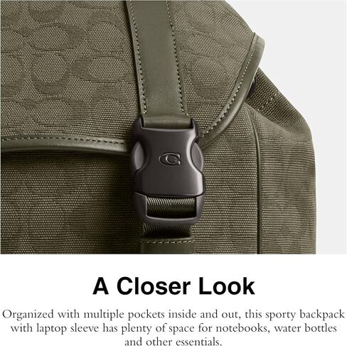 Coach League Flap Backpack, Charcoal Signature in Saudi Arabia