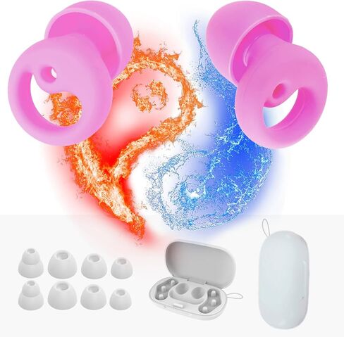 Ear Plugs for Sleeping, Noise Reduction Soft Silicone Earplugs with 4 Pairs Ear Tips&One Stylish Headphone Case, Side Sleeper's Gospel-Hearing Protection, Reduction 25dB-30dB (Gemstone Blue, Small) in Kuwait