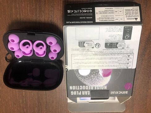 Ear Plugs for Sleeping, Noise Reduction Soft Silicone Earplugs with 4 Pairs Ear Tips&One Stylish Headphone Case, Side Sleeper's Gospel-Hearing Protection, Reduction 25dB-30dB (Gemstone Blue, Small) in Kuwait