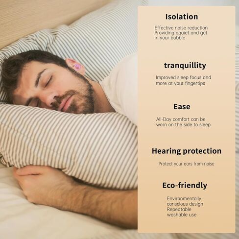 Ear Plugs for Sleeping, Noise Reduction Soft Silicone Earplugs with 4 Pairs Ear Tips&One Stylish Headphone Case, Side Sleeper's Gospel-Hearing Protection, Reduction 25dB-30dB (Gemstone Blue, Small) in Kuwait