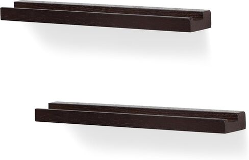 حامل سجل الفينيل على الحائط، 2 حزمة من أرفف تسجيل الفينيل حامل عرض الألبوم لLP، CD، تخزين الكتب الفنية ديكور المنزل العتيق (لون الخشب) in Saudi Arabia