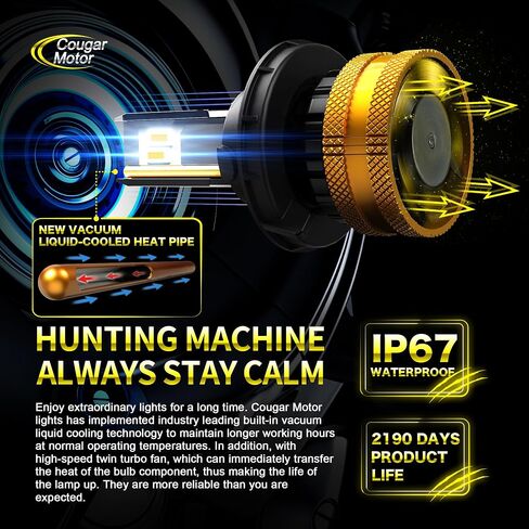 Cougar Motor 9007 Fog Light Bulbs, Driving Light Bulbs Fog Light Pack of 2 in Kuwait