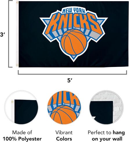 Desert Cactus New York Knicks Flag NBA 100% Polyester Indoor Outdoor 3x5 feet National Basketball Association Team Flags (Flag #1) in Saudi Arabia