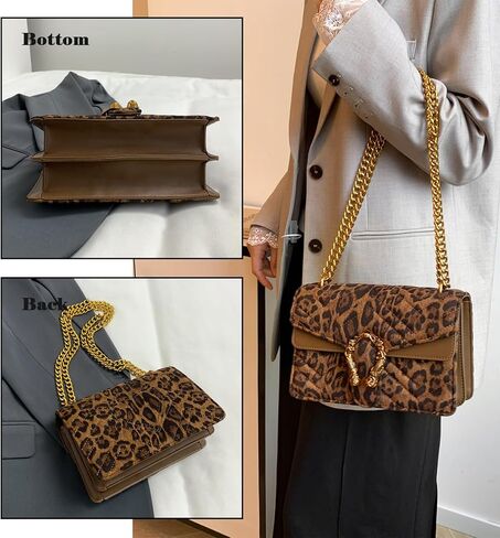 MYHOZEE Crossbody Bags for Women - Snake Printed Clutch Purses Leather Chain Shoulder Bags Evening Handbags in Kuwait