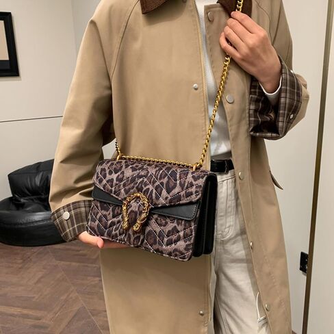 MYHOZEE Crossbody Bags for Women - Snake Printed Clutch Purses Leather Chain Shoulder Bags Evening Handbags in Kuwait